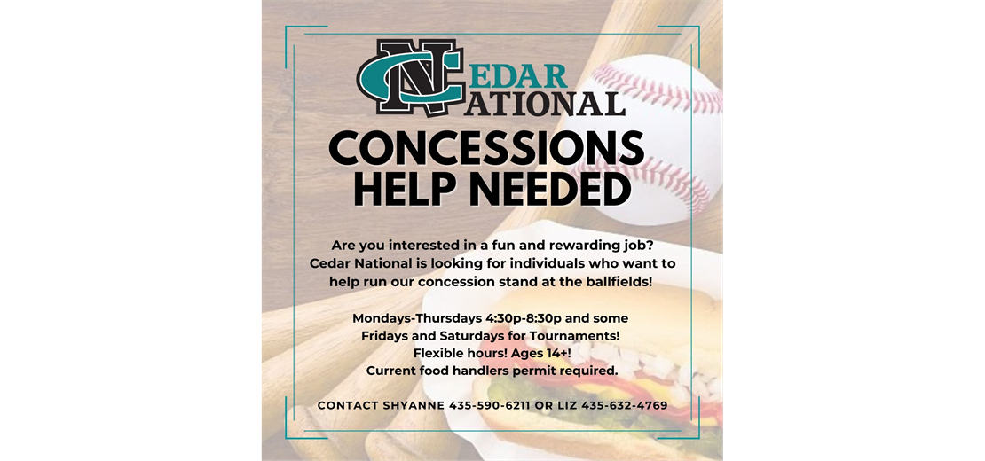 Concessions Help Needed