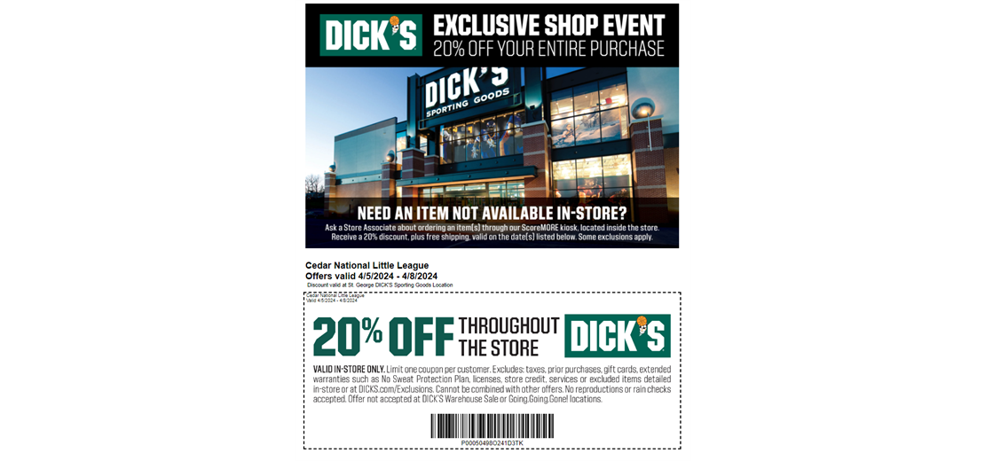 Dick's team coupon!